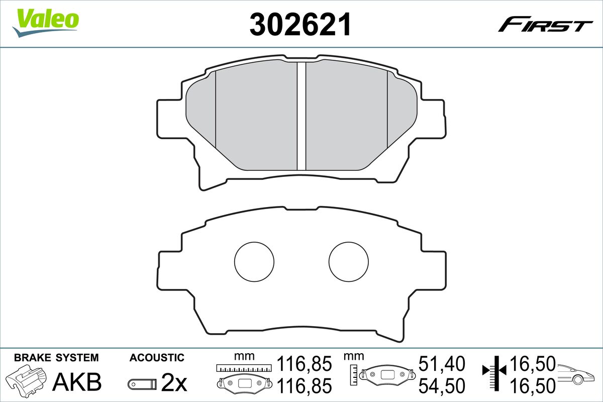 Placute frana VALEO 302621